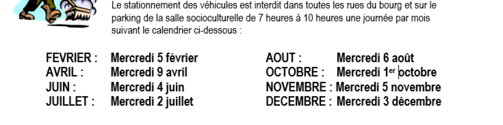 Dates du balayage pour 2025